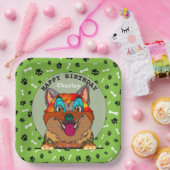 醜い犬顔秋田紙プレート ペーパープレート (パーティー)