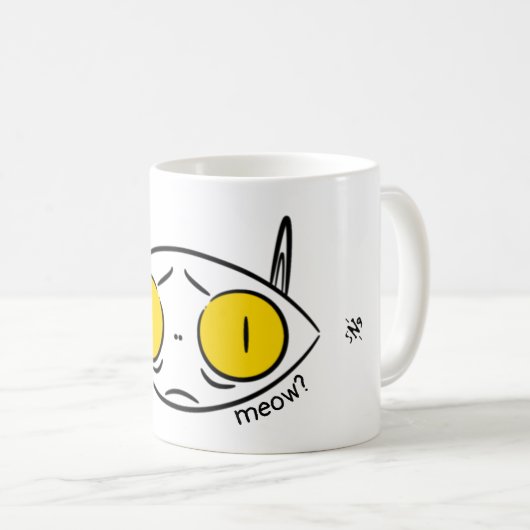 醜い猫や可愛いこうもり コーヒーマグカップ (正面右)