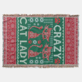 醜い猫レディーセーター毛布クリスマスプレゼント スローブランケット (正面)