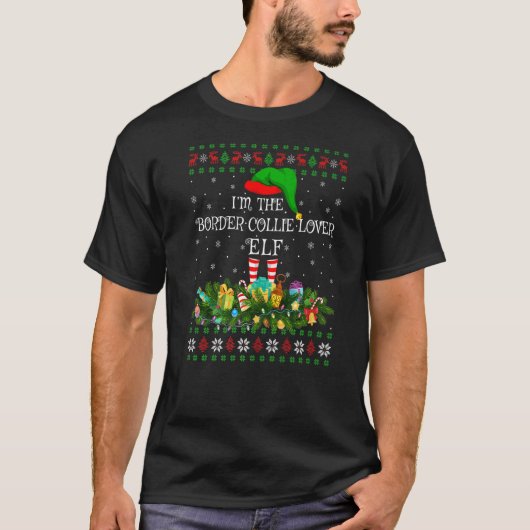 醜い私はコリー縁ど小妖精や小人クリスマス Tシャツ (正面)
