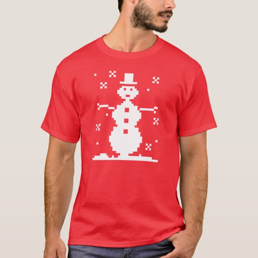 醜い雪だるまのクリスマスのセーター Tシャツ (正面)