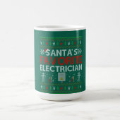 醜い電気技師クリスマスギフトサンタラブズ電気技師 コーヒーマグカップ (中央)