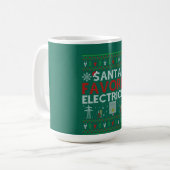 醜い電気技師クリスマスギフトサンタラブズ電気技師 コーヒーマグカップ (正面左)