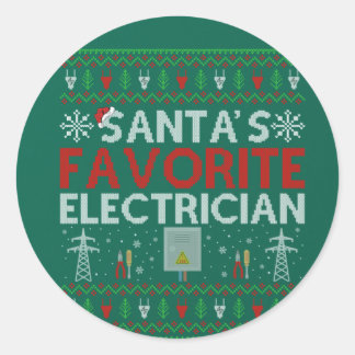 醜い電気技師クリスマスギフトサンタラブズ電気技師 ラウンドシール