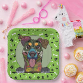 醜い顔エンタルブチャーマウンテンドッグ誕生日 ペーパープレート (パーティー)