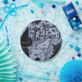 醜い魔女のクナリングされた手幽霊のよく出るの家ハロウィーン ペーパープレート (パーティー)