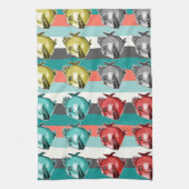 醜い魚の背ストライプの景 キッチンタオル (縦)