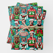 「醜い」クリスマスのセーターの模様ユーモアのある付き ラッピングペーパーシート (インサイチュ)