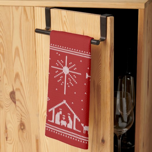 醜い クリスマス スウェーター  キリスト教 降臨祭 キッチンタオル (三つ折り)