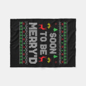 醜いCにメリー一致す婚約したるカップルになる フリースブランケット (正面(横))