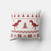 醜いTレックスの恐竜のクリスマスのセーター クッション (裏面)