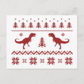 醜いTレックス恐竜クリスマスセーター シーズンポストカード (正面)