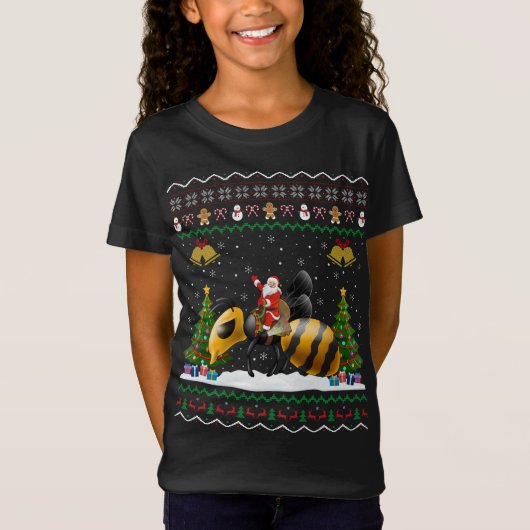 醜いWASPクリスマスギフトサンタ乗馬WASPクリスマス Tシャツ (正面)