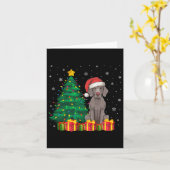 醜いWeimaraner Santa Hat Christmas Lights Dog Lov カード (黄色い花)