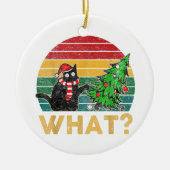 醜おもしろいいセータークリスマスシャいけなツキャットサン セラミックオーナメント (正面)