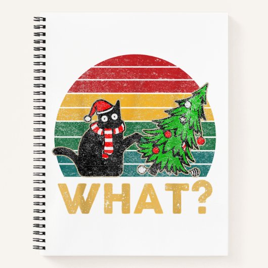 醜おもしろいいセータークリスマスシャいけなツキャットサン ノートブック (正面)
