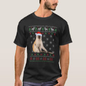 醜おもしろいいセータークリスマス動物クリスマスモンキーL Tシャツ (正面)