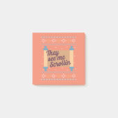 醜おもしろいいハヌカー見る私のスクロールT型 ポストイット (正面)