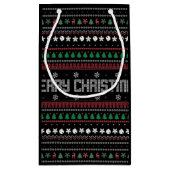 醜おもしろいいメリークリスマスパターン小抱き枕 スモールペーパーバッグ (裏面)