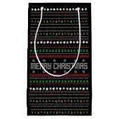 醜おもしろいいメリークリスマスパターン小抱き枕 スモールペーパーバッグ (正面)