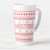 醜おもしろいいメリークリスマスパターン カフェラテマグ (右アングル)