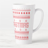 醜おもしろいいメリークリスマスパターン カフェラテマグ (右)