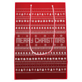 醜おもしろいいメリークリスマスパターン ミディアムペーパーバッグ (裏面)