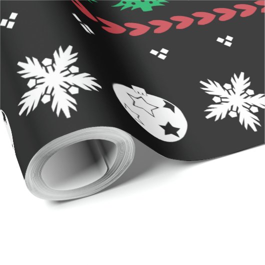 醜おもしろいいメリークリスマスパターン ラッピングペーパー (ロールコーナー)