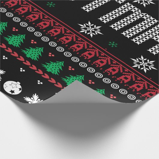 醜おもしろいいメリークリスマスパターン ラッピングペーパー (角)