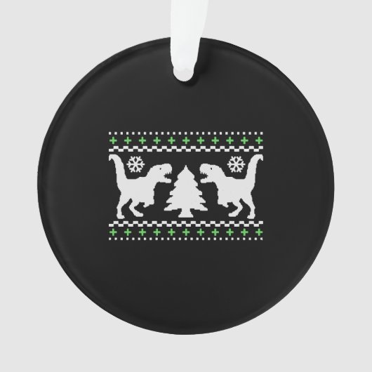 醜おもしろいいTレックスクリスマス オーナメント (正面)