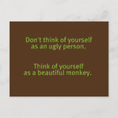 醜おもしろいくない人の美しいモンキーポスを侮辱 ポストカード (正面)