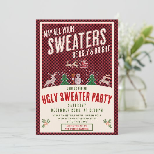 醜く明るいクリスマスセーターコンテストクリスマスパーティー 招待状 (スタンド正面)