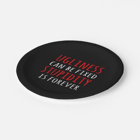 醜さは決して愚かさは永遠である ペーパープレート (アングル)
