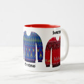 醜カラフルいクリスマス・セーター ツートーンマグカップ (正面右)