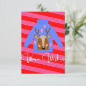 醜カラフルいセーター非写真クリスマスカード 招待状 (スタンド正面)