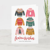 醜カラフルいセーター非写真 シーズンカード (正面)
