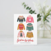 醜カラフルいセーター非写真 シーズンポストカード (スタンド正面)