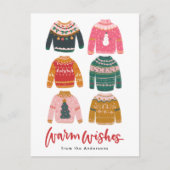 醜カラフルいセーター非写真 シーズンポストカード (正面)
