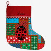 醜パーソナライズされたいクリスマスセーターと名付ける ラージクリスマスストッキング (正面)