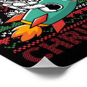 醜メリーいクリスマスサンタハット宇宙飛行士Riding Ro ポスター (角)