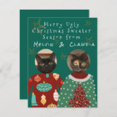 醜メリーいセーターが猫に味付けさパーソナライズされたれる (正面/裏面)