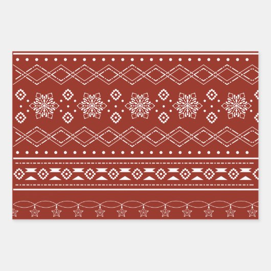 醜モダンいパーティー赤と青の醜いセーター ラッピングペーパーシート (正面3)