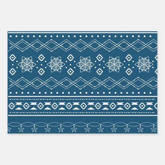 醜モダンいパーティー赤と青の醜いセーター ラッピングペーパーシート (正面2)