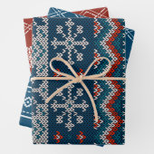 醜モダンいパーティー赤と青の醜いセーター ラッピングペーパーシート (インサイチュ)