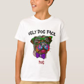 醜ユニークい犬の顔Tシャツ Tシャツ (正面)