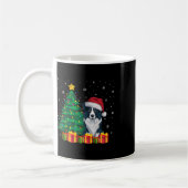 醜縁どいCollie Santa Hat Christmas Lights犬 コーヒーマグカップ (左)