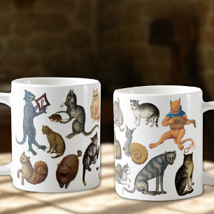 醜風変わりい中世の猫 コーヒーマグカップ