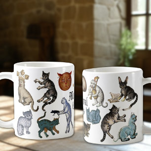 醜風変わりい中世の猫 コーヒーマグカップ