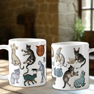 醜風変わりい中世の猫 コーヒーマグカップ
