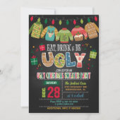 醜食べいクリスマスのセーターパーティー 招待状 (正面)